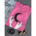 thumbnail image 3 of Starry Moon And Hands Shaped T-Shirt Women -Image by Shutterstock, Female Large, 3 of 4