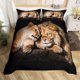 thumbnail image 1 of Cubierta Set León Salvaje Pareja Imprimir juego de cama 2pcs para Niños Niños Adolescentes 3D Animal, 1 of 8