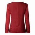 thumbnail image 5 of Floenr Women's Plus Size Tops,Large Size Women Lace Solid Splicing Long Sleeve Slim Blouse V-Neck Tops Shirt, 5 of 5