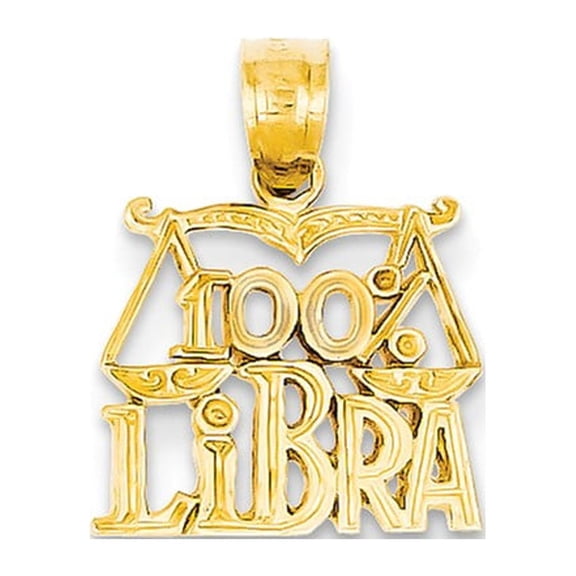 14k Yellow Gold 100% LIBRA Zodiac Charm Pendant
