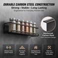 thumbnail image 4 of Metal Wall-Mounted Kitchen Spice Rack,1 Pc Pantry Door Organizer and Hanging Storage Baskets Organizer Wall Mount,Large Capacity Metal Spice Shelf for Kitchen Cabinet,11.4''x2.48''x2.36''(Black), 4 of 7