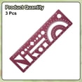 thumbnail image 3 of Uxcell 3pcs Multifunctional Geometric Rulers 15cm Metric and SAE Aluminum Straight Edge Protractor Angle Math Measuring Ruler Geometric Drawings Templates for Drawing Drafting, Dark Red, 3 of 7