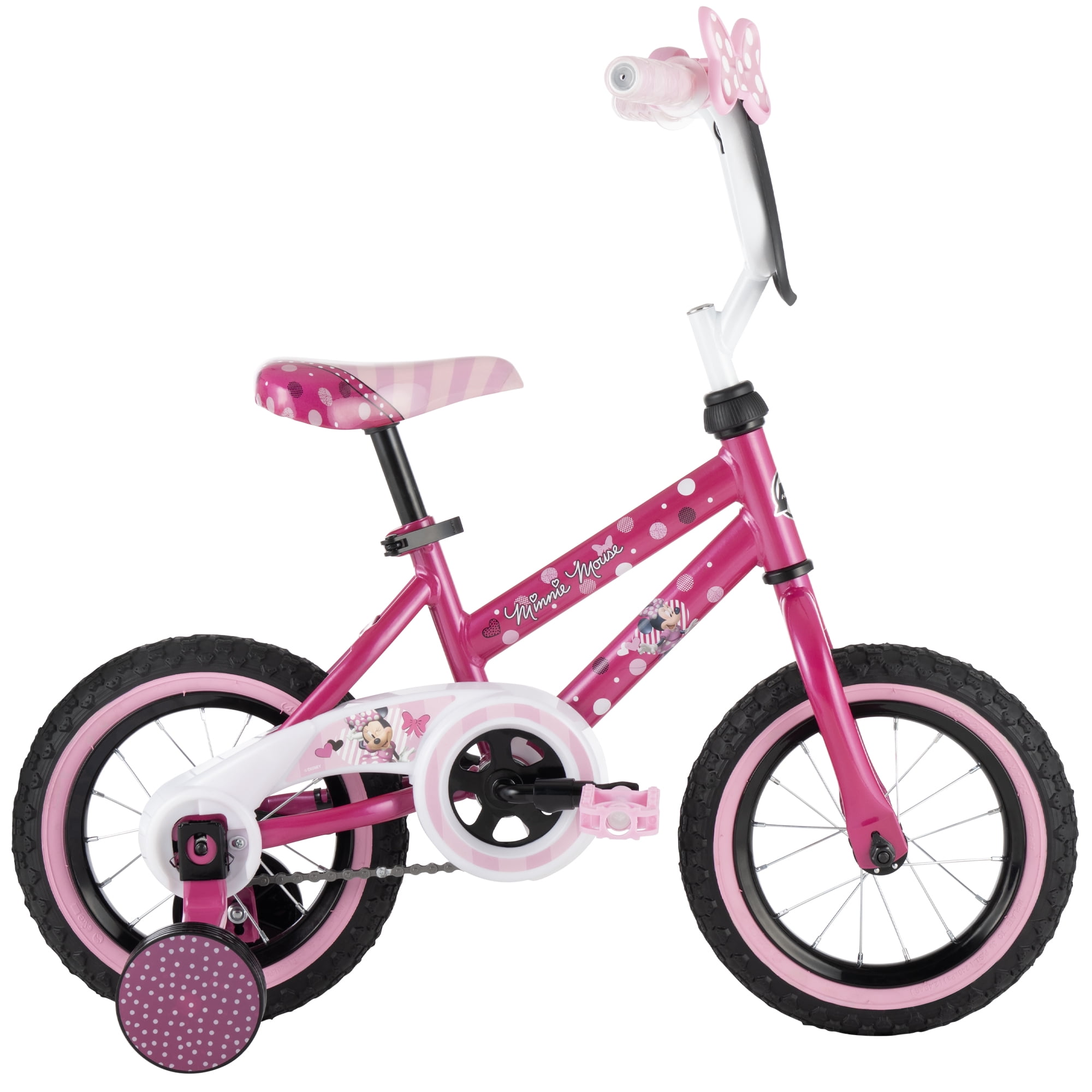 Huffy 12" Disney Minnie Mouse Kids' Bike, Fits Riders 37"-42”, Pink, Youth, Girl's