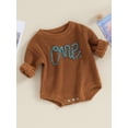 thumbnail image 3 of Faithtur Bébé Tricot Combinaison Lettre Brodé Manches Longues Col Rond Robe d'Hiver d'Automne, 3 of 9