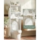 thumbnail image 3 of Muebles para Baño, Estantería de 3 Niveles Metálicas Mueble para Inodoro, con Puerta magnética, Estante para Baño, Adapta a la mayoría de los Inodoros, Blanco 60 W X 25 D X 166 H cm, 3 of 9