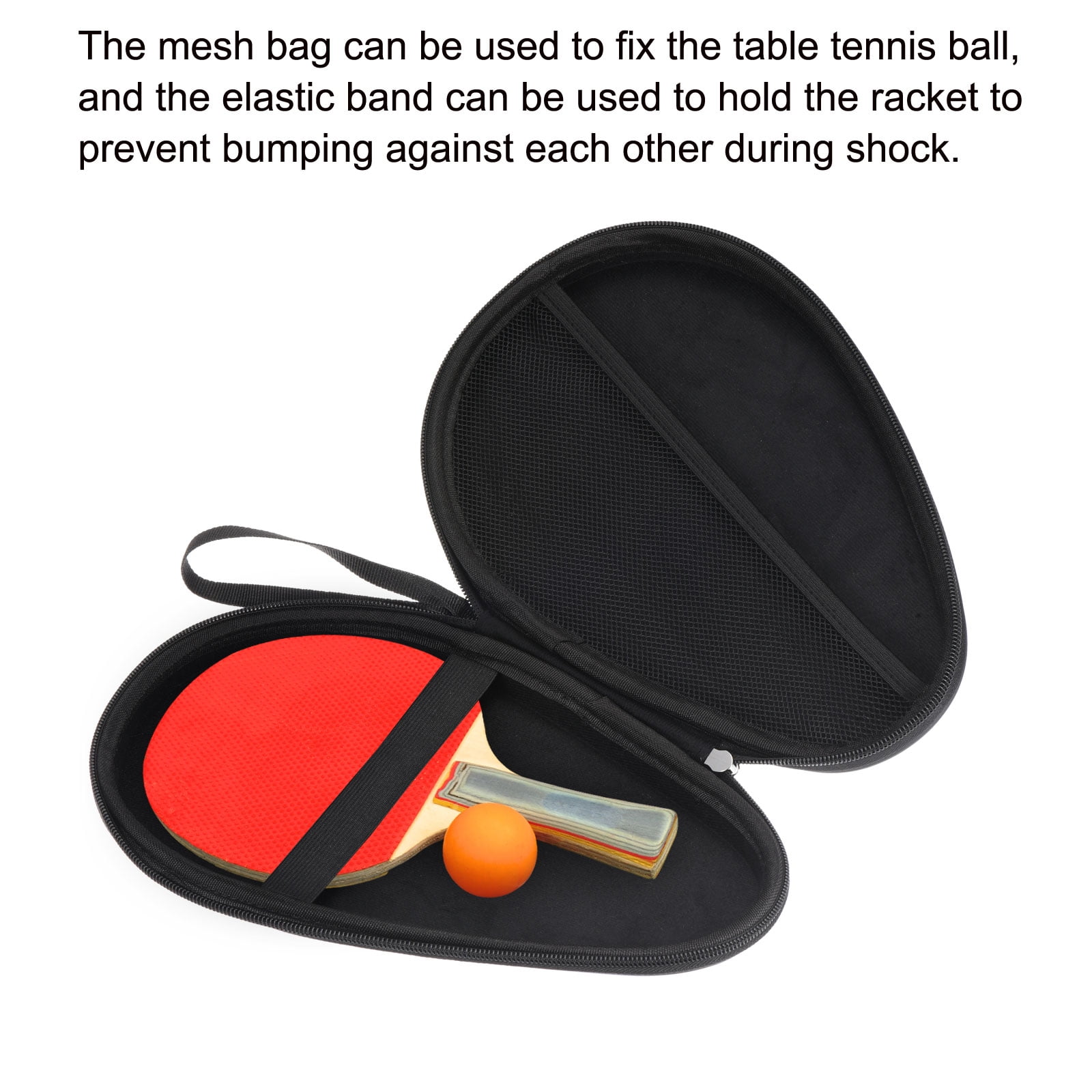 Uxcell Table Tennis Racket Case Ping Pong Paddle Case Hard Cover Container Bag Gourd Shape, Black