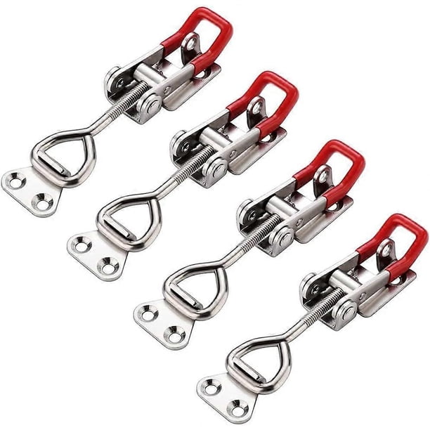 Adjustable Toggle Latches, GH-4001 Toggle Latch, Box Latch, Adjustable Toggle Clamp Lever Clasp, 4 Pieces Clamping Latches, Load Capacity Up to 180kg/