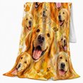 thumbnail image 2 of Golden Retriever Collage with Yellow Flowers, Cheerful Floral Style for Dog Lovers, Sunny Pack Portrait and Pet Adoption Gift, Soft Flannel Blanket for Bedroom and Family Room, Pet Home Decor, 2 of 9