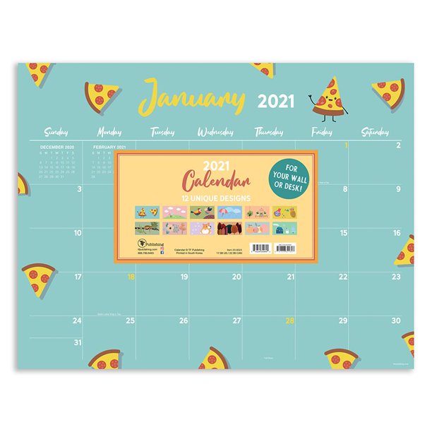 2021 Monthly Theme 17"x22" Desk Pad Monthly Blotter Calendar Walmart