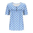thumbnail image 4 of Jalioing Women's Short Sleeve Shirt Oversized Pleated Crew Neck T Shirt Plus Size Print Pullover Tee Summer, 4 of 6