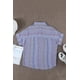 thumbnail image 4 of ABPHQTO Camisa con botones y manga enrollada a rayas azules con cuello en V para mujer, 4 of 5