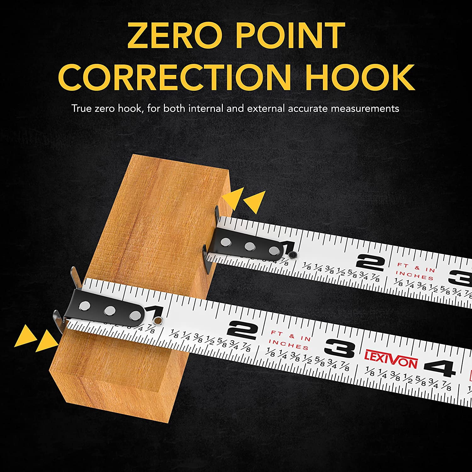 LEXIVON 4-Pack 25ft Tape Measure, AutoLock, 1-Inch Blade (LX-204X2)