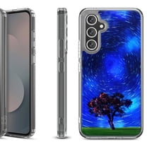 Shockproof Protective Phone Case Cover for Samsung Galaxy S25 FE, by OneToughShield - Star Trails Tree