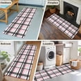 thumbnail image 6 of 2x6 Kitchen Runner Rug, Pink Black Plaid Non-Skid Rubber Backing Large Rectangle Rugs - Living Room Bedroom Home Office, Farmhouse Pink Black Checkered Indoor Floor Mat Carpets Washable Rug, 6 of 9