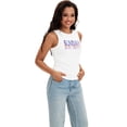 thumbnail image 3 of DARING DIVA Women's Summer Ribbed High Neck Casual Basic Tank Tops XL White Print, 3 of 7
