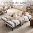 thumbnail image 4 of Eurhowing Armless Sofa Cover, Fuzzy Plush Non-Slip Futon Slipcover, Fall Winter Thick Sofa Bed Furniture Protector, Loveseat, Gray, 4 of 10