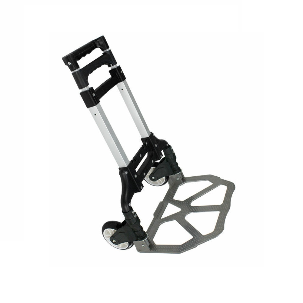 SEGAWE Compact Folding Aluminium Hand Trolley Dolly Push, Black