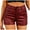Wine, variant on ZUKMRJPC Womens Shorts Trendy High Waisted Faux Leather Look Shors High Waisted Button Down Open Stretchy Summer Shorts 2025