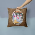 thumbnail image 2 of Carolines Treasures SS8989PW1414 Snowman with Golden Retriever Fabric Decorative Pillow, 14Hx14W, multicolor, 2 of 4