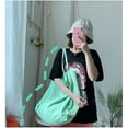 thumbnail image 3 of Shoulder Bag for Women, Canvas Tote Bags, Casual Large Size Handbag for Work Gym Beach, Simple Letter Pattern Design Tote Bag with Repeated Washing and Long Use Suits for Daily Wearing, Green, 3 of 7