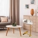 thumbnail image 3 of C Shaped Side Table Small Egg Oval Shaped Sofa End Coffee Table That Slide Under for Living Room Gold, 3 of 4
