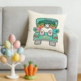 thumbnail image 6 of LHNFt Spring Easter Pillow Covers 18x18 Inch, Cute Bunny Rabbit Floral Easter Decorations Watercolor Pink Flower Butterfly Decorative Throw Pillow Cases Outdoor Farmhouse Decor for Sofa Couch Bed, 6 of 7