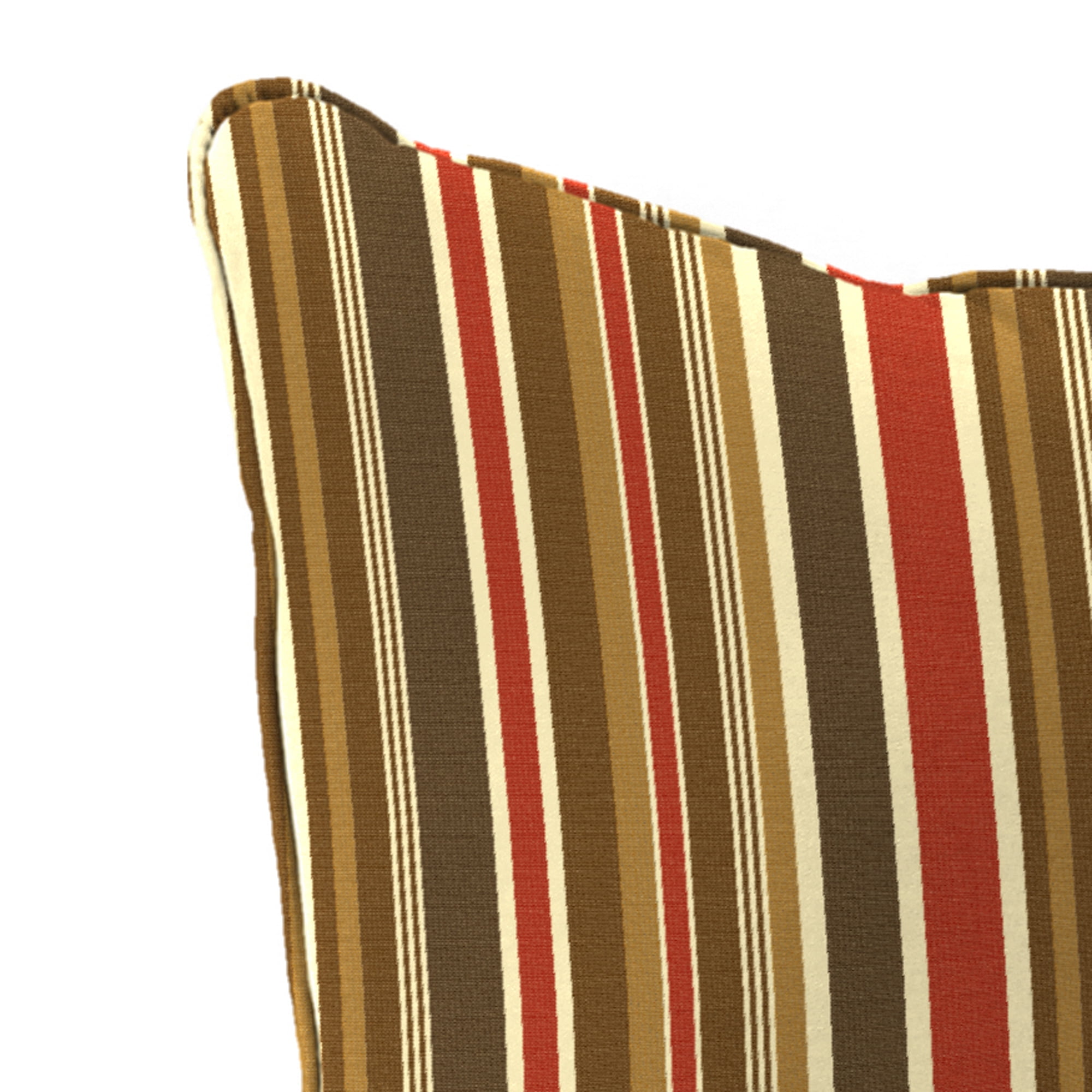 Jordan Manufacturing Sunbrella 46.5" x 24" Brannon Redwood Multicolor Stripe Rectangular Outdoor Deep Seat Chair Cushion Set with Welt