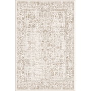 BERTHMEER 8x10 Oriental Area Rugs Washable Vintage Rugs for Living Room Farmhouse Dining Room Office Throw Rugs Non-slip, Brown