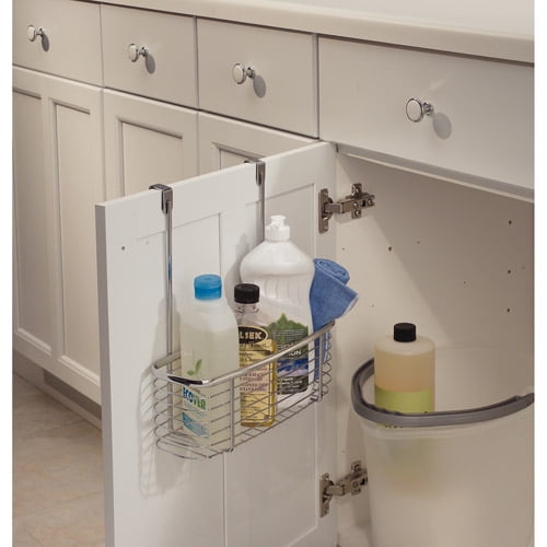 iDesign Axis Metal Door Storage Organizer Basket, Chrome