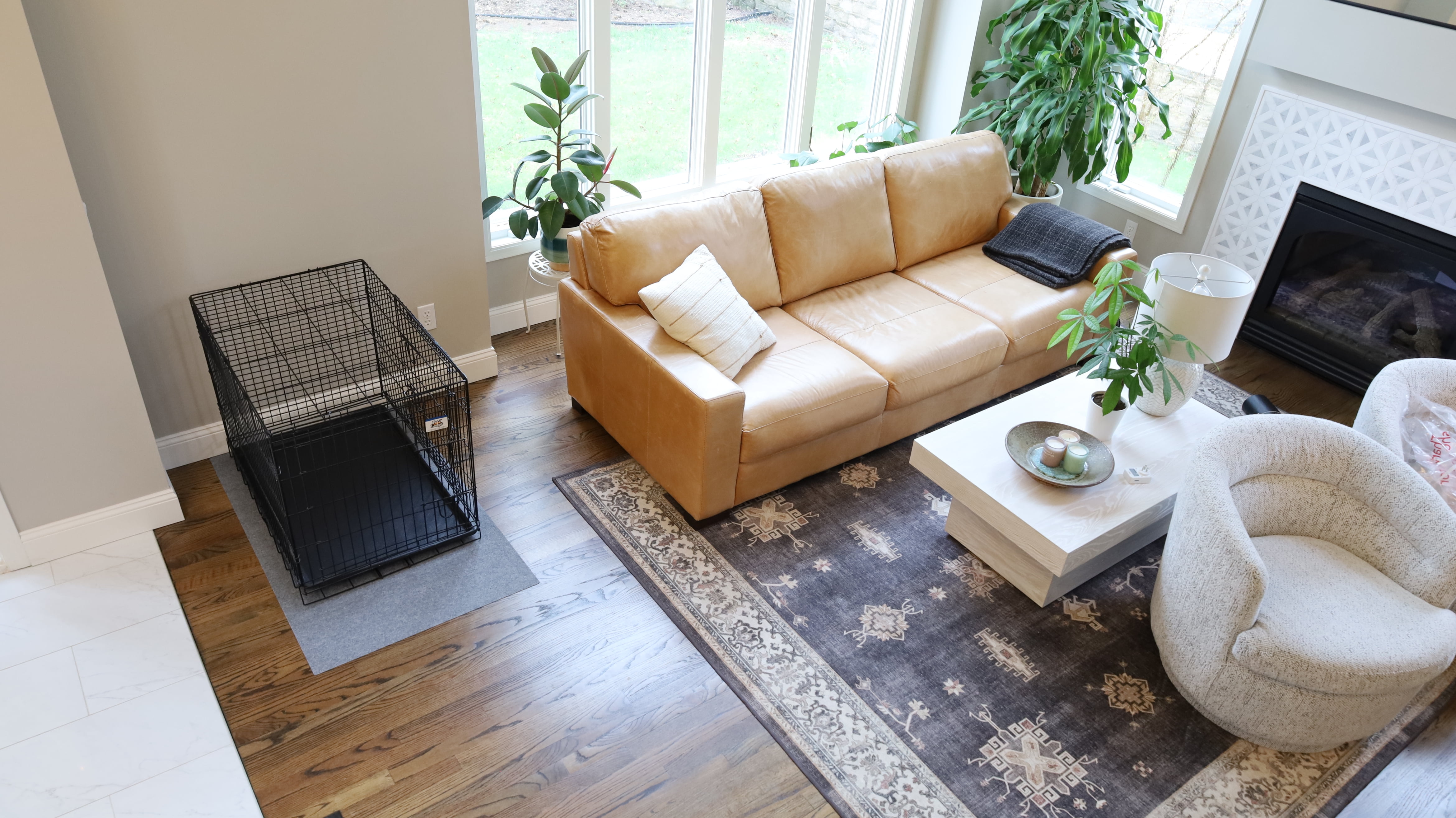 Drymate Dog Crate Mat Liner, Absorbent, Waterproof, Non-Slip, Machine Washable, Use Under Pet Cage to Protect Floors, Customizable, Light Grey, 48" x 29"