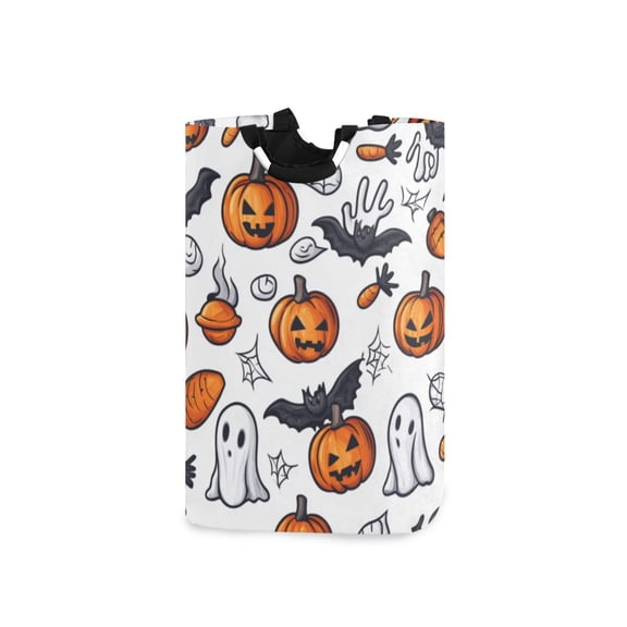 Laundry Basket Laundry Hampers 12.6*11* 22.7 Inch Storage Basket Laundry Hampers is Lightweight and Foldable Halloween Pumpkins and Ghosts