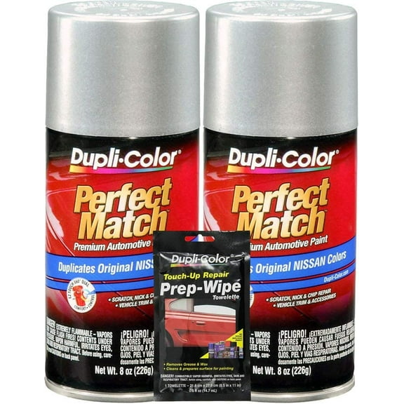 Alabaster Silver (M) Exact-Match Automotive Paint - 8 oz, Bundles Prep Wipe (3 Items)