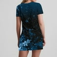 thumbnail image 6 of asdoklhq Corset Dress for Women Fashion Summer Print Short-sleeved V-neck Casual Dress Blue M, 6 of 7