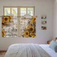 thumbnail image 3 of Farmhouse Sunflower Tier Curtains 54 Inch Length, Vintage Daisy Butterflies Rustic Wood Cafe Short Curtains for Bathroom Over Sink, Small Kitchen Curtain Light Filtering Drapes 2 Panels 27.5"Wx54"L, 3 of 8