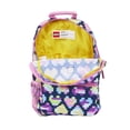 thumbnail image 5 of LEGO Iconic Prints Kids School Backpack Bookbag, for Travel, On-the-Go, Back to School, Boys and Girls, with Adjustable Padded Straps and Fun patterns, Neon Brick Hearts, 5 of 5