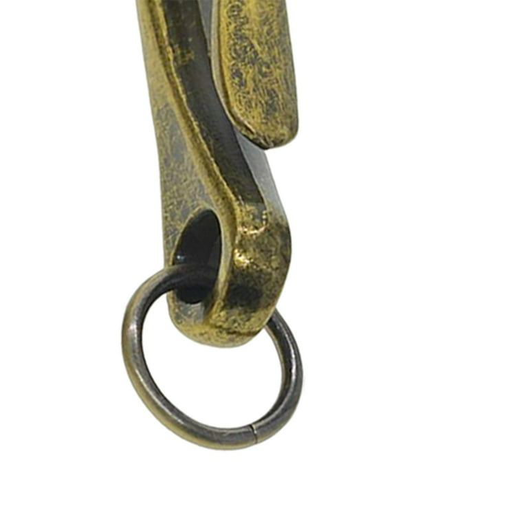Milageto 6pcs Japanese Fish Hook Keychain Belt Clip Purse Wallet Holder Key Dark Bronze, Women's, Size: Small