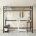 thumbnail image 2 of Bed Frame Twin size loft bed frame with storage. Easy to assemble. The slats are securely fastened to the metal frame with a buckle design and no springs are required.,Platform Bed Frame, 2 of 9