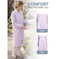 thumbnail image 4 of Casual Nights Women's Jacquard Fleece Zip Front Robe, Long Housecoat with Pockets, Mid-Calf Duster, Terry Poly Lounge Robe, Purple XX-Large, 4 of 5