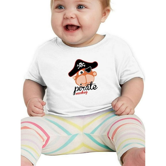 Cute Pirate Monkey Art T-Shirt Infant -Image by Shutterstock,  18 Months