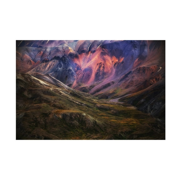 Canvas Wall Art - Atul Chopra 'Mountain Sunset' Wall Art for Living Room, Bedroom, or Office Décor by Trademark Fine Art - 19 x 12 Inches