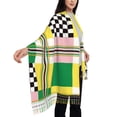 thumbnail image 3 of Women's Fashion Tassel Scarf, Classic Geometric Plaid Long Shawl, Lightweight and Warm, 3 of 9