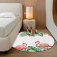 thumbnail image 3 of Pink Flamingo Birds Round Rug 3.3ft Washable Circle Entryway Rugs Non Slip Summer Tropical Plants Flowers Area Rug Indoor Floor Carpet for Bedroom Kitchen Living Room Home Office Dining Room Nursery, 3 of 8