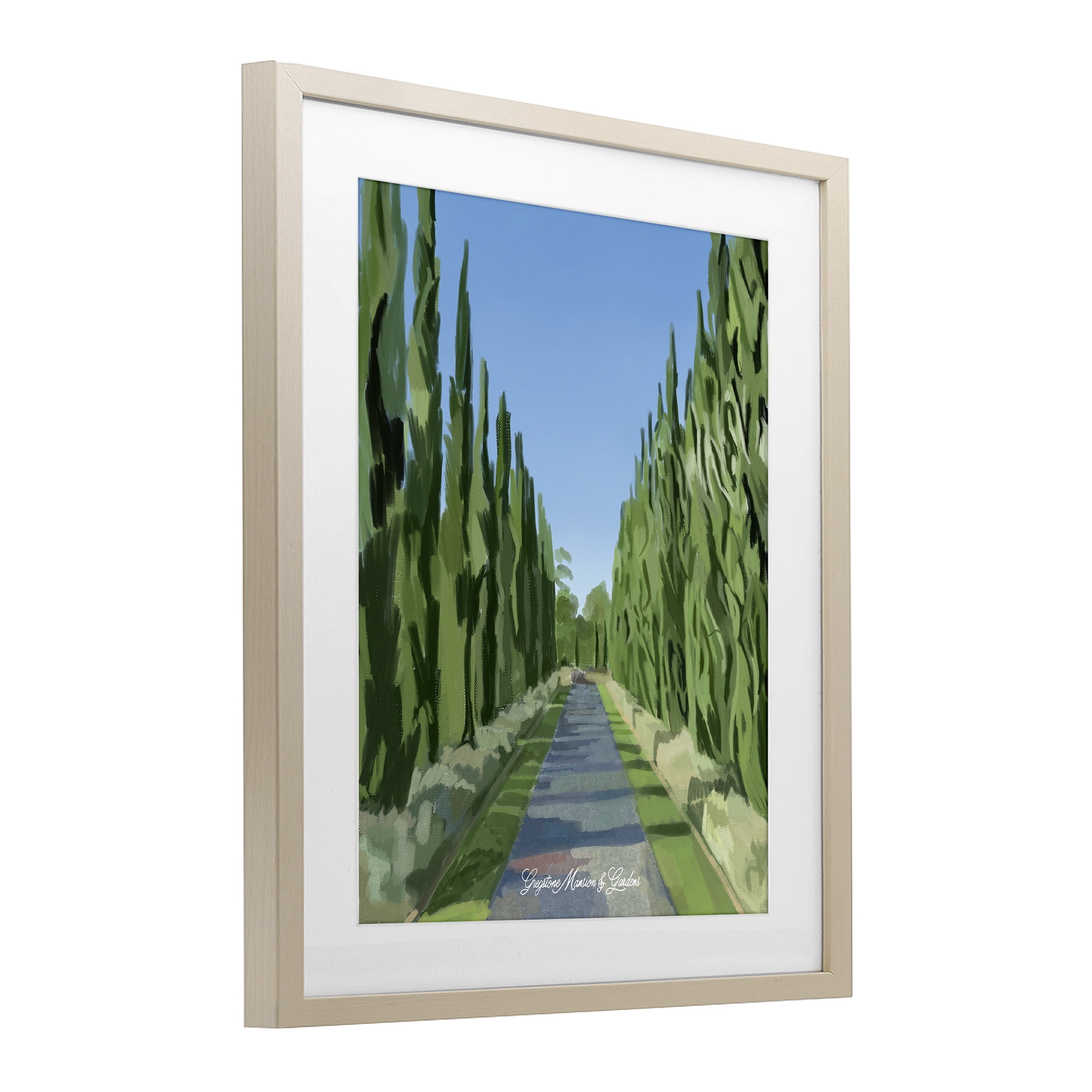 Stupell Industries Greystone Gardens Path Birch Framed Print Under Glass, design by Amelia Noyes