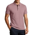 thumbnail image 2 of VgaVtl Short Sleeve Polo for Men Summer Collared Clothing for Men Button Breathable Casual Plain Office, 2 of 7
