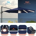 thumbnail image 7 of FLAME&SHADE 11FT LED Cantilever Umbrella with Solution-Dyed Fabric, Aluminum Frame, and 360° Rotation, Blue, 7 of 7