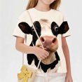 thumbnail image 3 of Xdegoge Tween Boys Girls Funny 3D Winking Cow Shirts Kids Novelty Animal Graphic Tees Short Sleeve Crewneck Casual Summer Tops, Size 9-10, 3 of 8