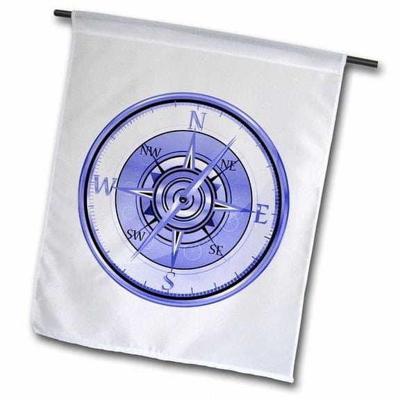 3dRose, Blue Natical Compass Illustration, 12 x 18 inch Garden Flag