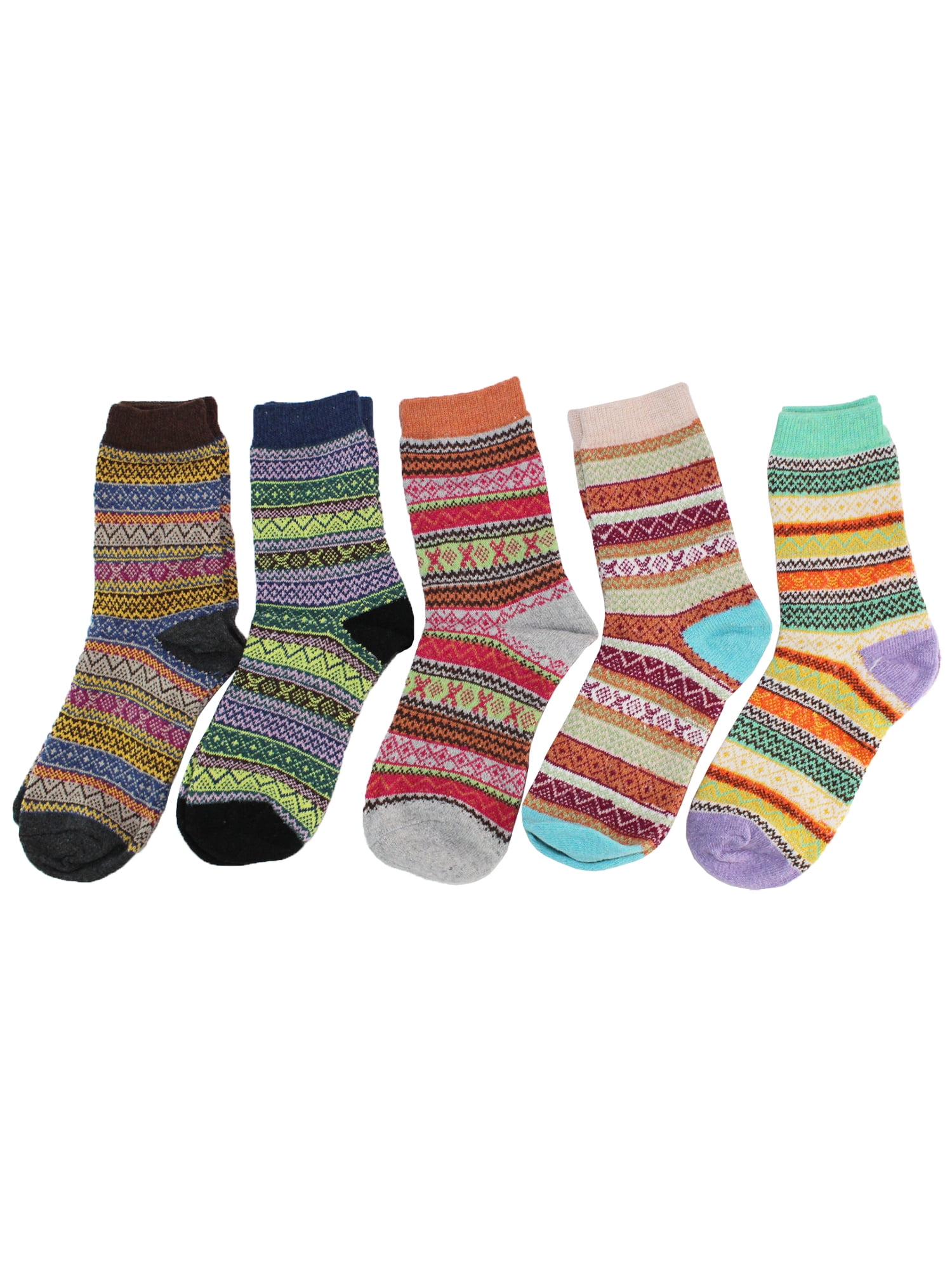 5 Pack Womens Merino Wool Comfortable Warm Soft Thick Casual Dress Solid Socks 