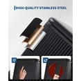 thumbnail image 4 of Kicctian 3.2 Gallon Kitchen Trash Can, Stainless Steel Step Garbage Bin with Soft Close Lid and Removable Bucket, Odor Control, Anti-Slip Base for Bathroom, Office, Kitchen, Black, 4 of 8