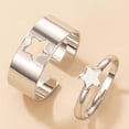 thumbnail image 2 of 2 unids/set anillos de pareja ajustables joyería con forma de delfín anillos abiertos creativos y hermosos regalo, negro, 2 of 4